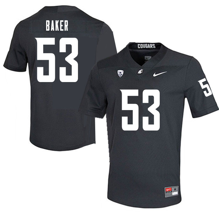 Washington State Cougars #53 Ricky Baker College Football Jerseys Sale-Charcoal